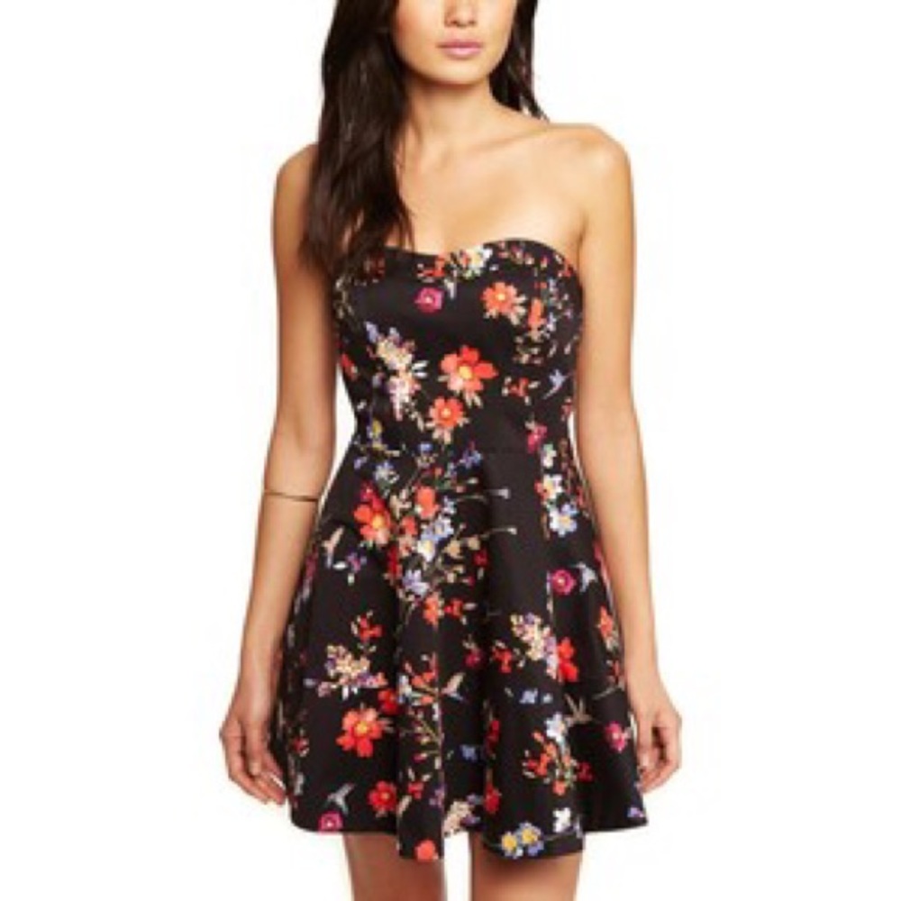 Express Strapless Floral Dress