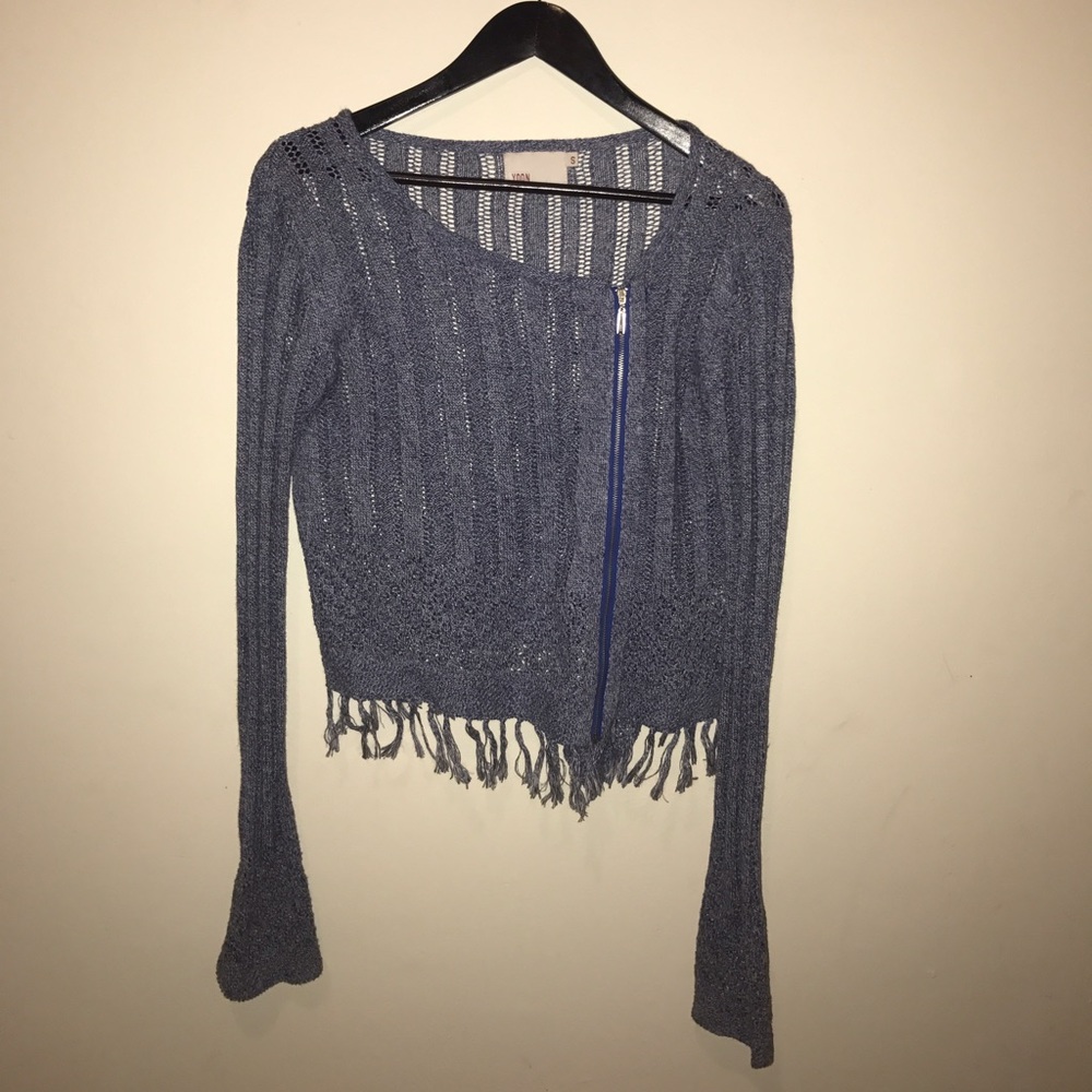 South moon under zip-up crochet jacket