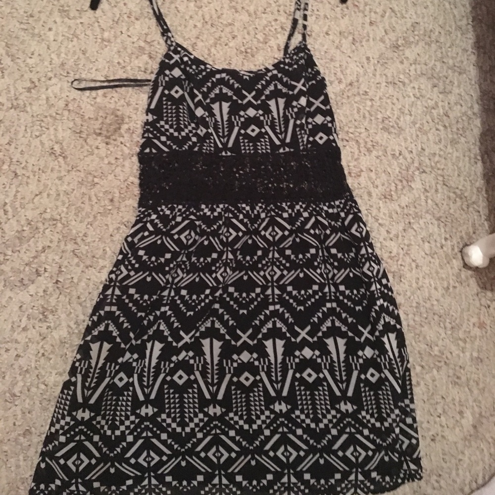 Aztec black and white dress