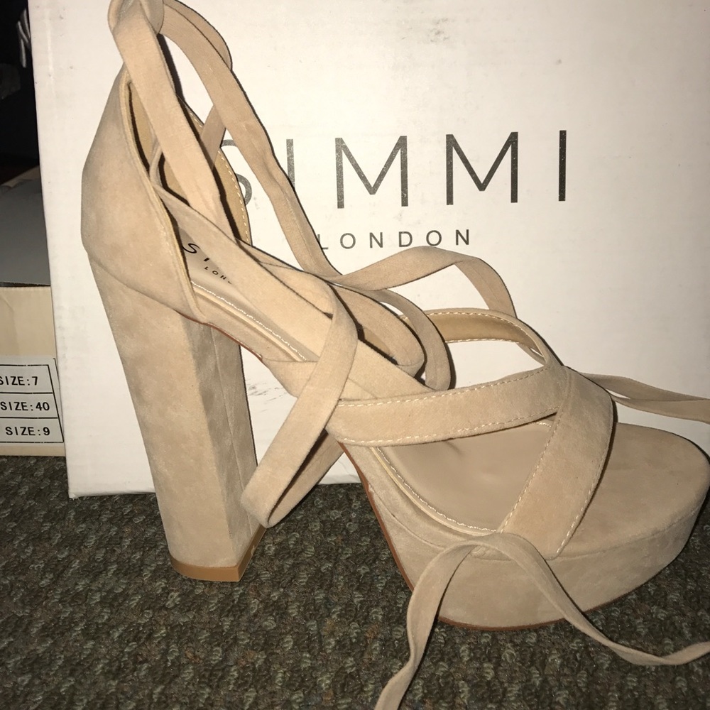 Lace up platform heels