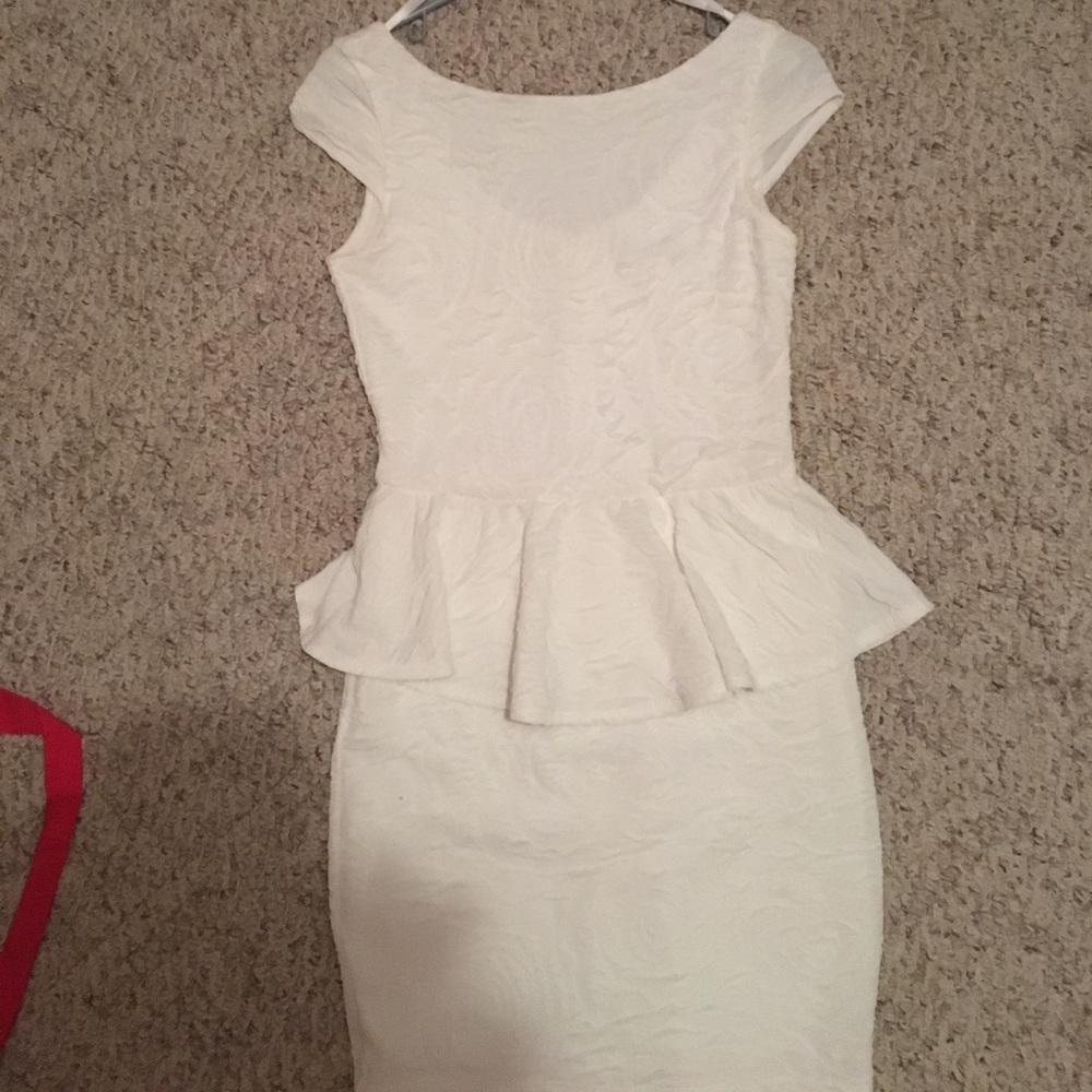 White peplum dress