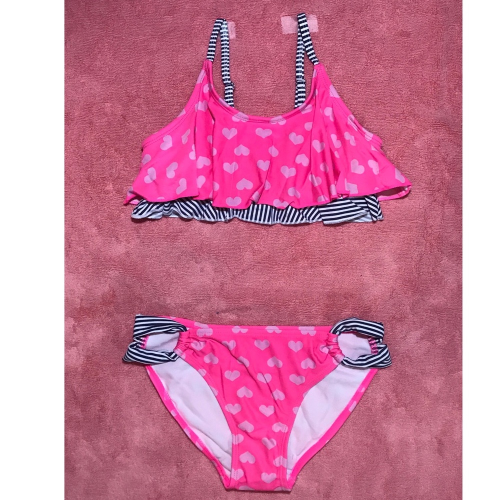 Pink heart 2pc bikini for big girls