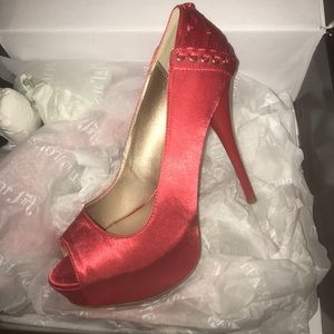 Red peep Toe Heels