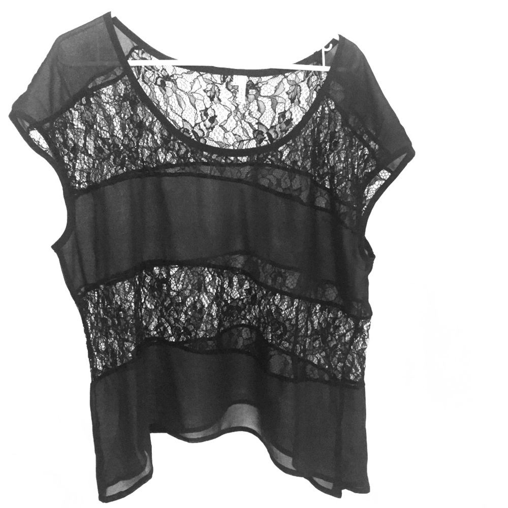 Black Sheer Lace Top