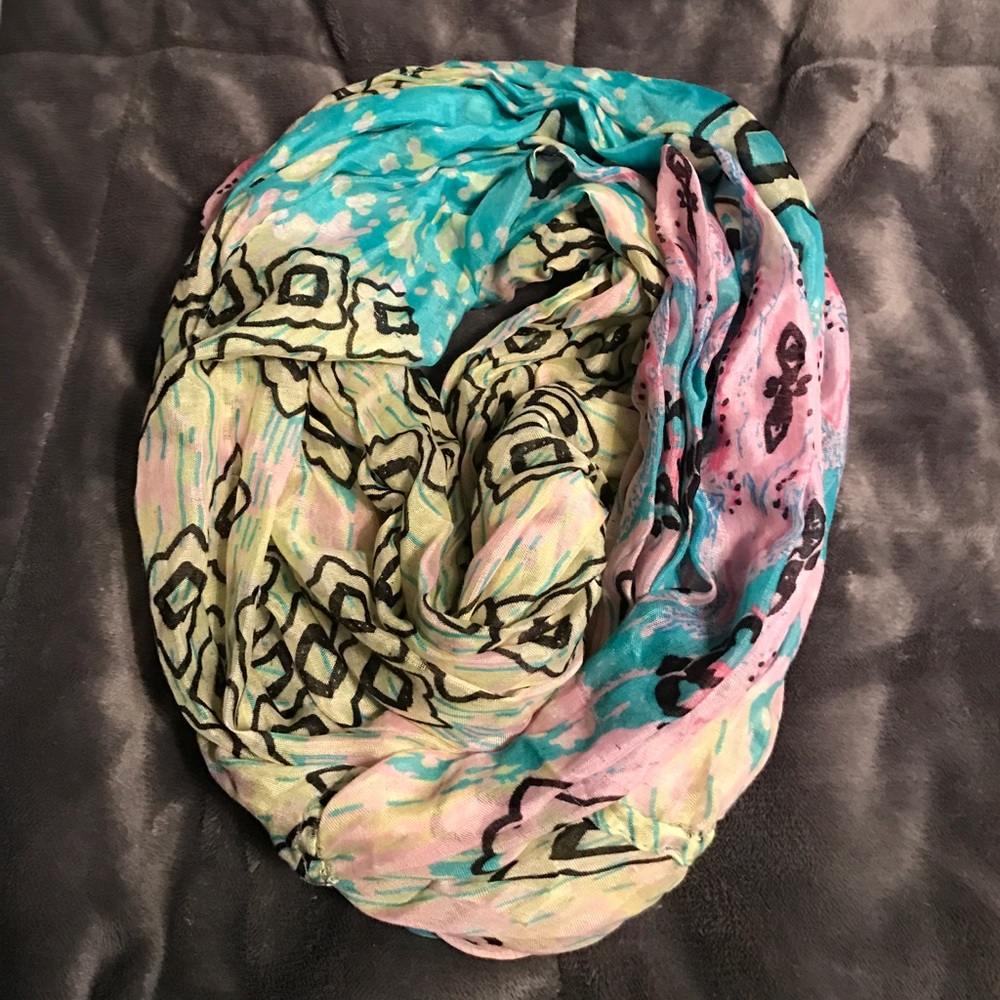 Multi-colored infinity scarf