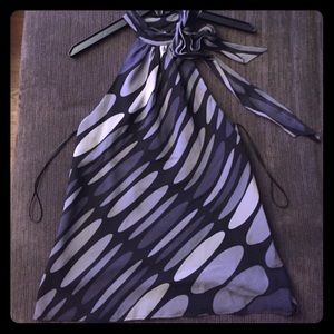 Sheer Silky Tie-Neck Sleeveless Blouse