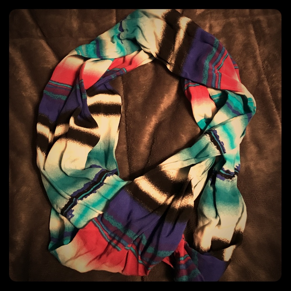 Multi-colored striped scarf
