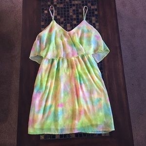 Tobi Tiered Watercolor Dress