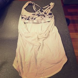 White Lululemon tank top with built in bra