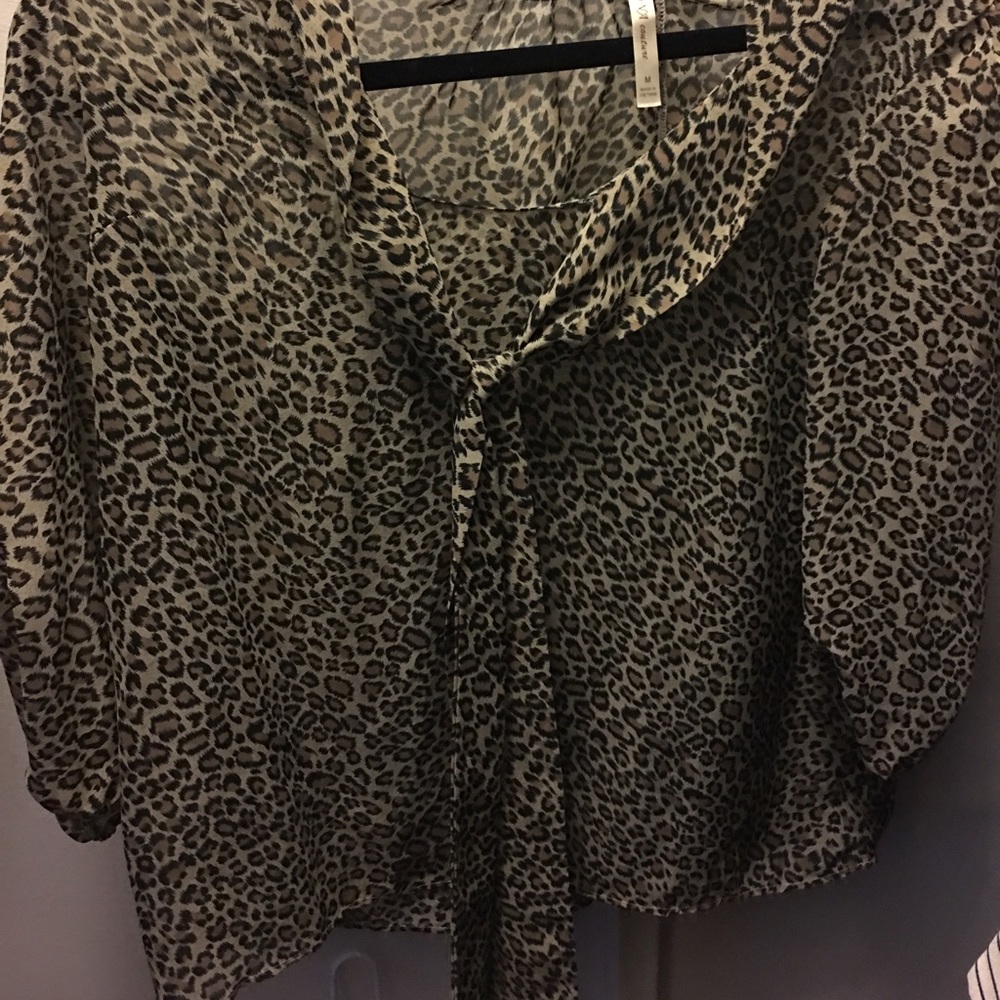 Leopard print see through top