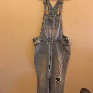 Mossimo women's White washed overalls