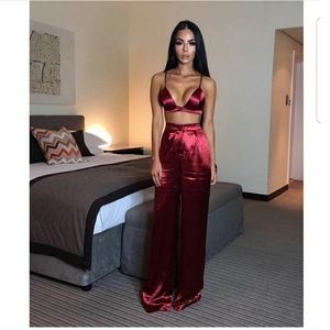 Two piece pants and crop top set