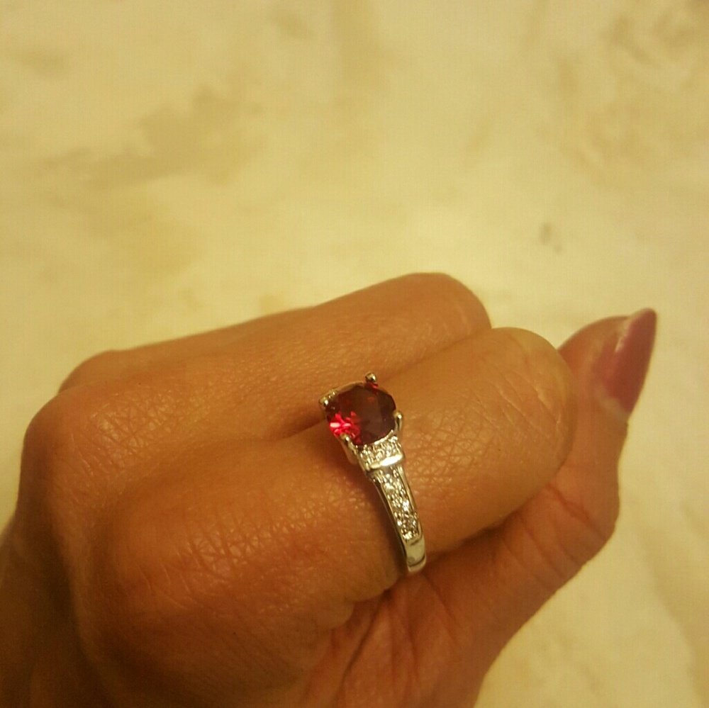 18k white gold plated zirconia platinum #7