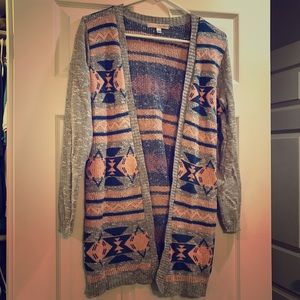 Aztec Print Cardigan Size L
