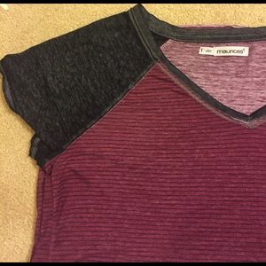 Burgundy and Dark Grey T-Shirt