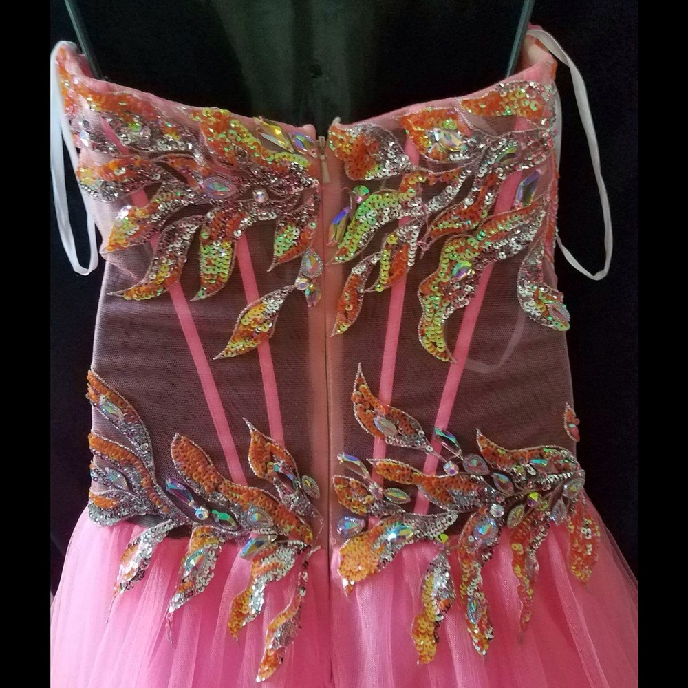 2Cute Hot Pink Size 4 Corset Gown - Picture 4 of 6