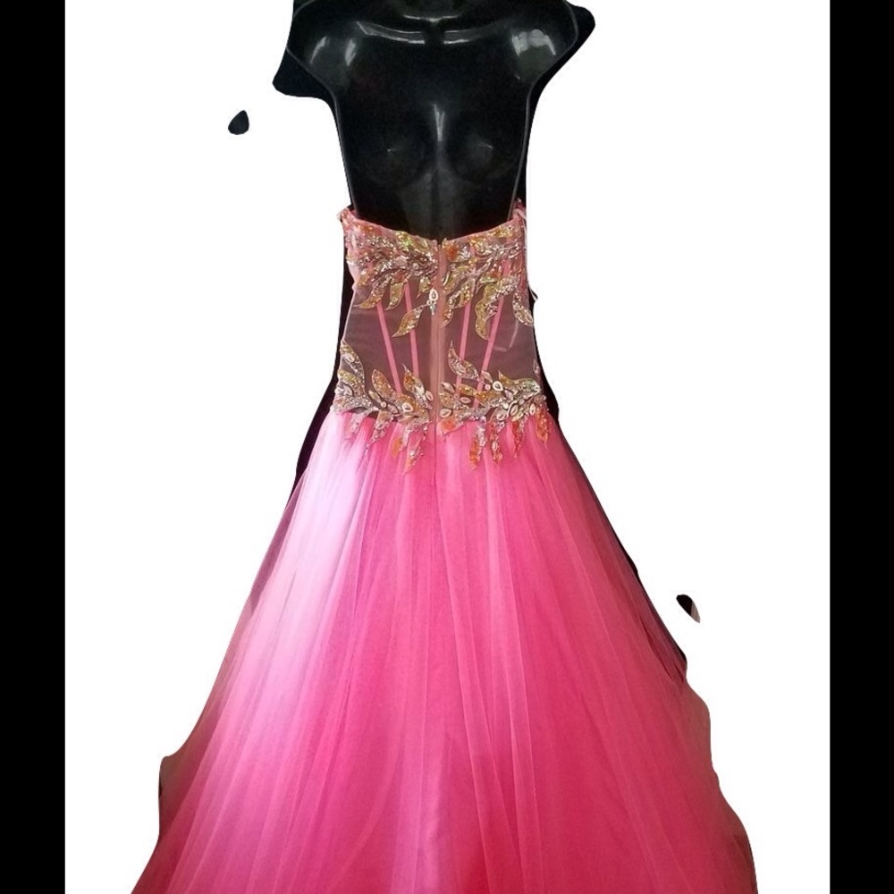 2Cute Hot Pink Size 4 Corset Gown - Picture 6 of 6