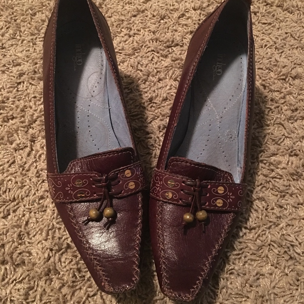 Burgundy Leather Indigo heels 👠