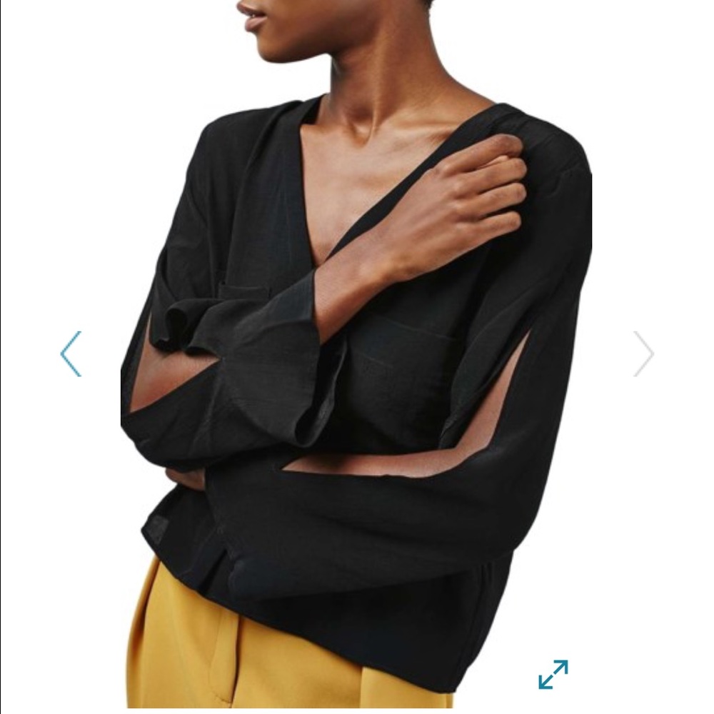 🆕Topshop Split Sleeve Blouse - Picture 2 of 5