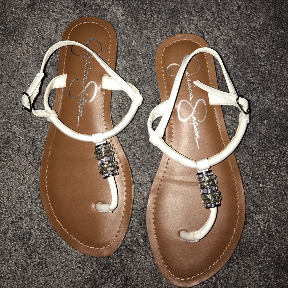 white sandals