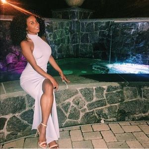 High neck maxi dress