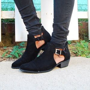 NWT Faux Suede Buckle Booties