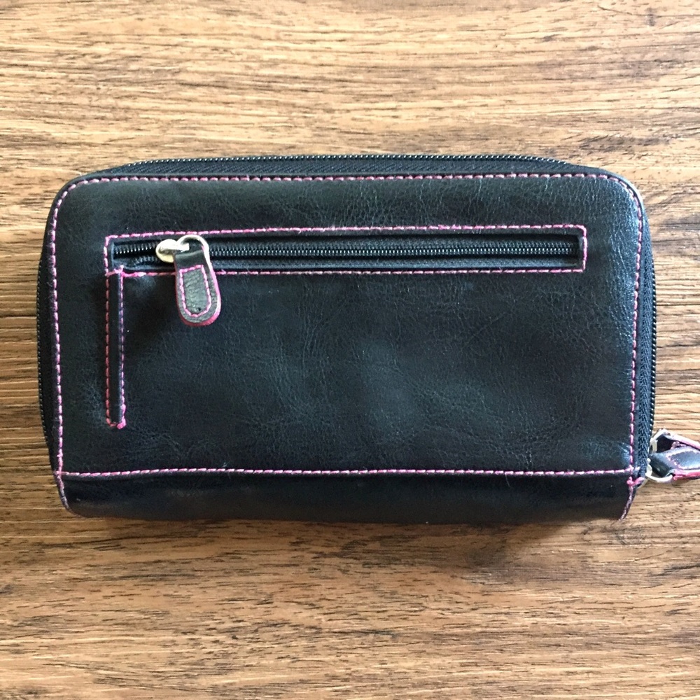 Black and Pink Zippered Wallet