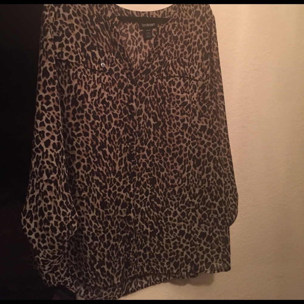 Sheer Cheetah Print Button Down