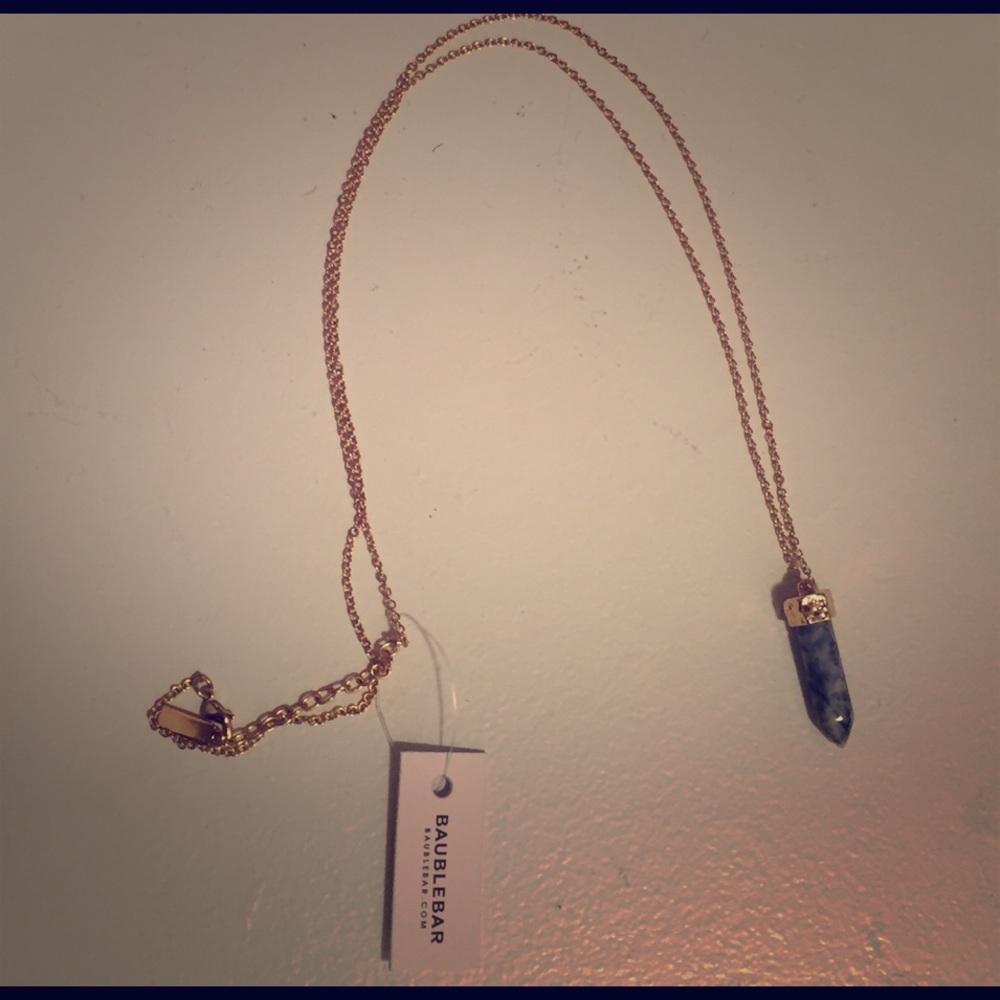 Gold chain with blue stone from BaubleBar