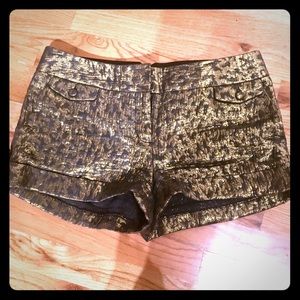 Express gold leopard shorts