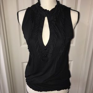Black sleeveless blouse