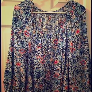 Ava Christine - Floral Blue Top - Size XL - LN ⭐️