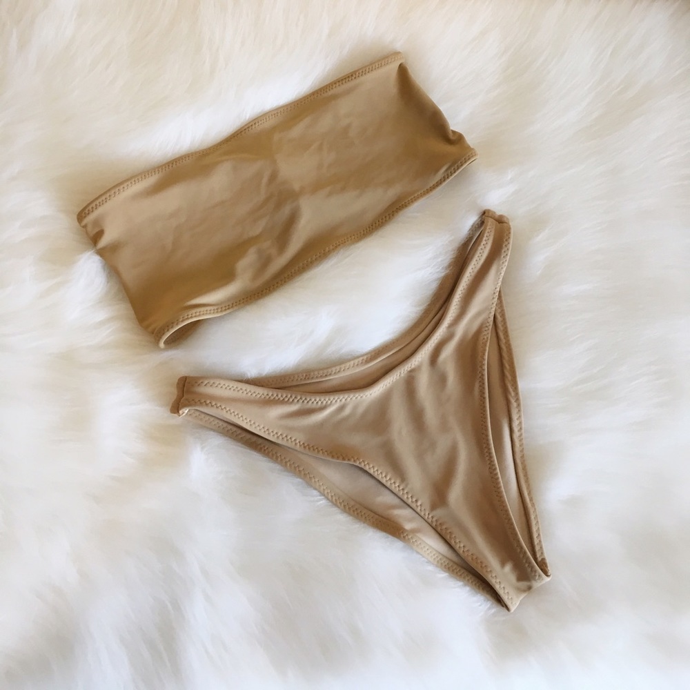 Nude high hip swimsuit