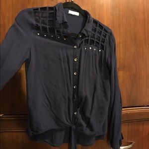 Cowgirl navy sexy blouse