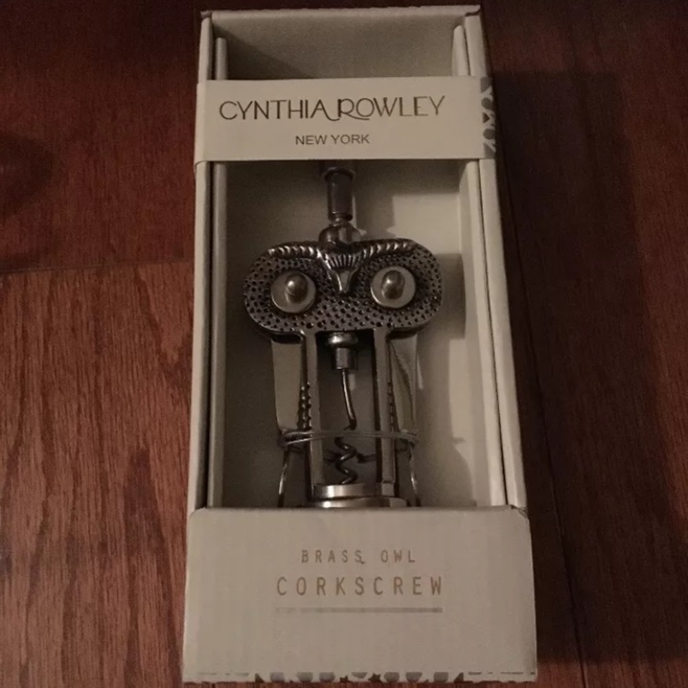 CYNTHIA ROWLEY BRASS OWL CORKSCREW. HEAVY DUTY!