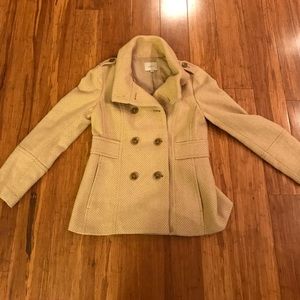 Tan and white Loft coat