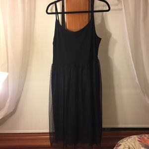 Black Tulle Midi Dress