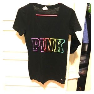 PINK V neck Tshirt