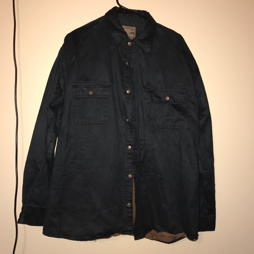 Faux suede button down