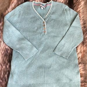 Croft and Barrow blue 3/4 length sleeve sweater