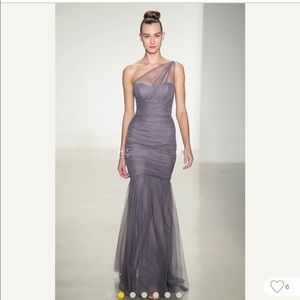 Amsale powder blue bridesmaid dress