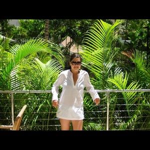 MK white swim coverup