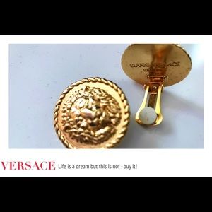 Versace logo ear studs