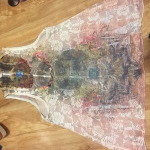 Sheer multi color shirt