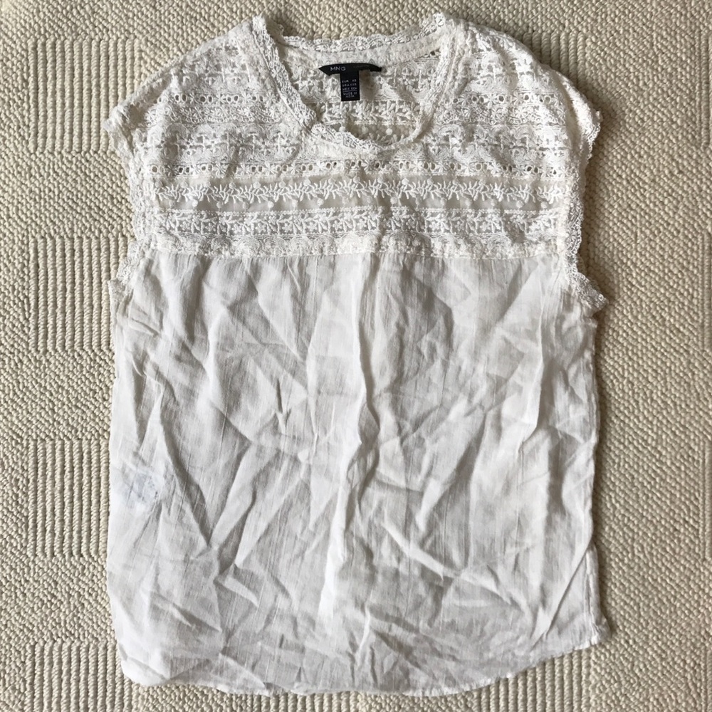 MNG White Lace Shirt