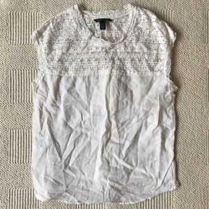 MNG White Lace Shirt