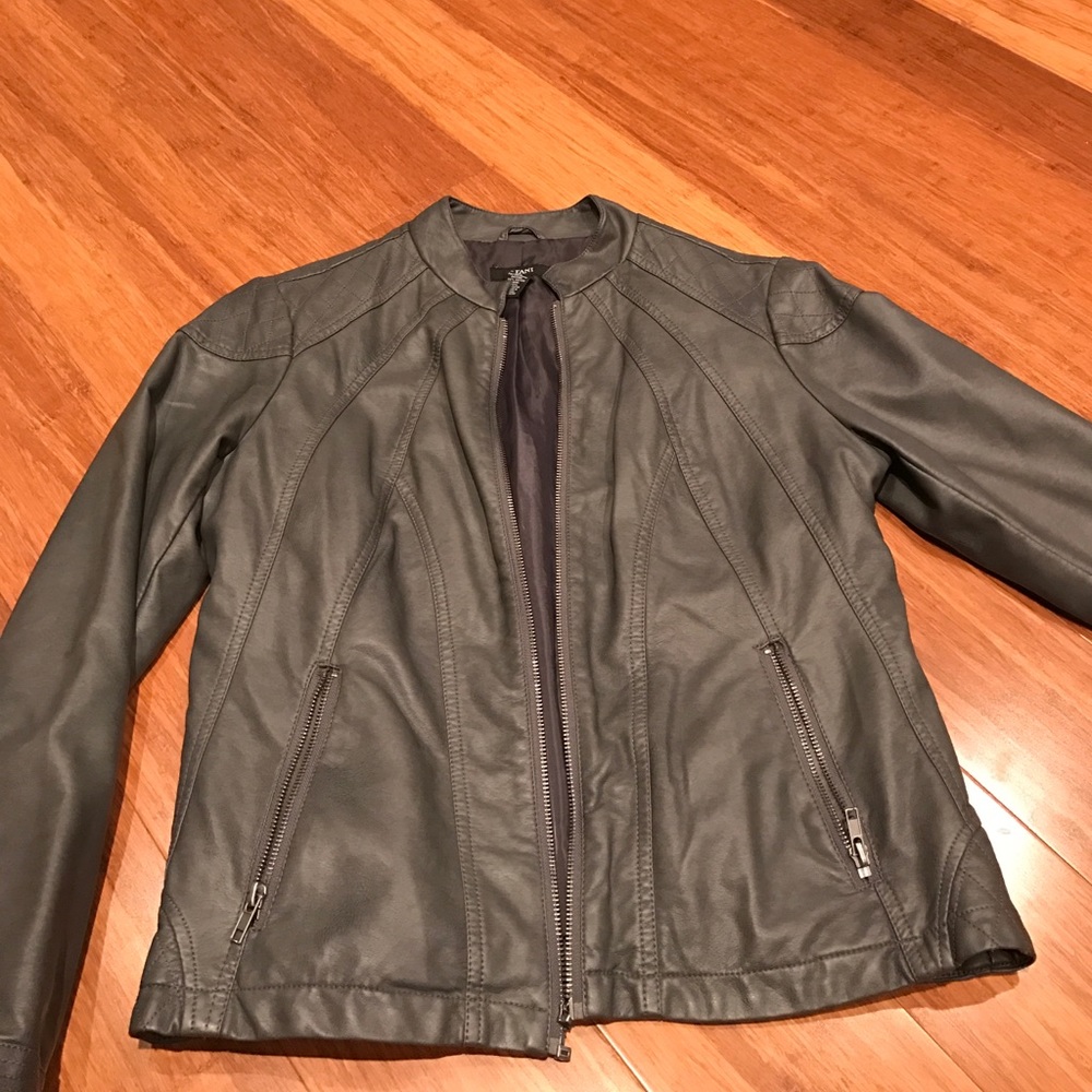 pleather jacket with cute stitching detail