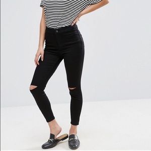 Asos petite knee ripped skinny jeans