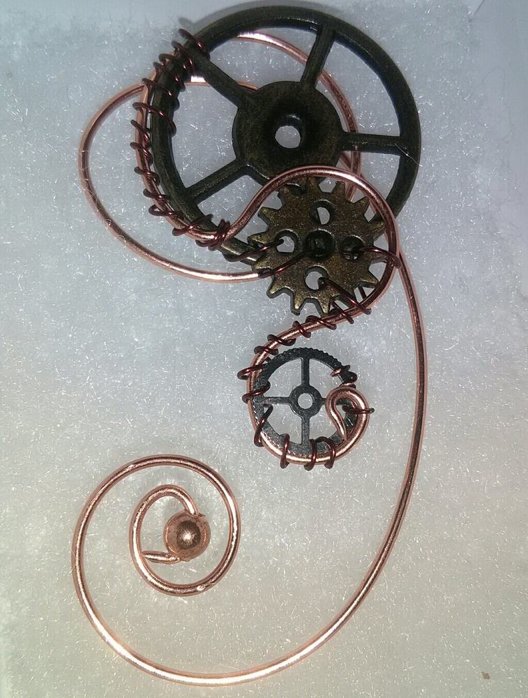 Sold sold sol.Steampunk wire wrapped Ear Cuff SOLD