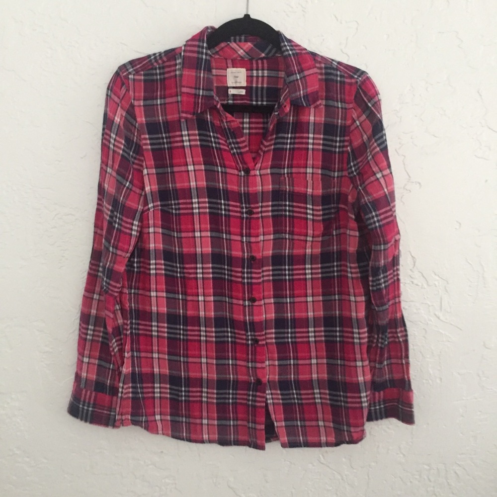 Pink and Navy Gap Flannel
